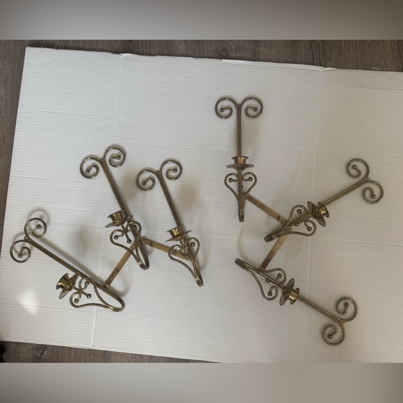 Other - Vintage Homco Triple Sconces Gold Wall